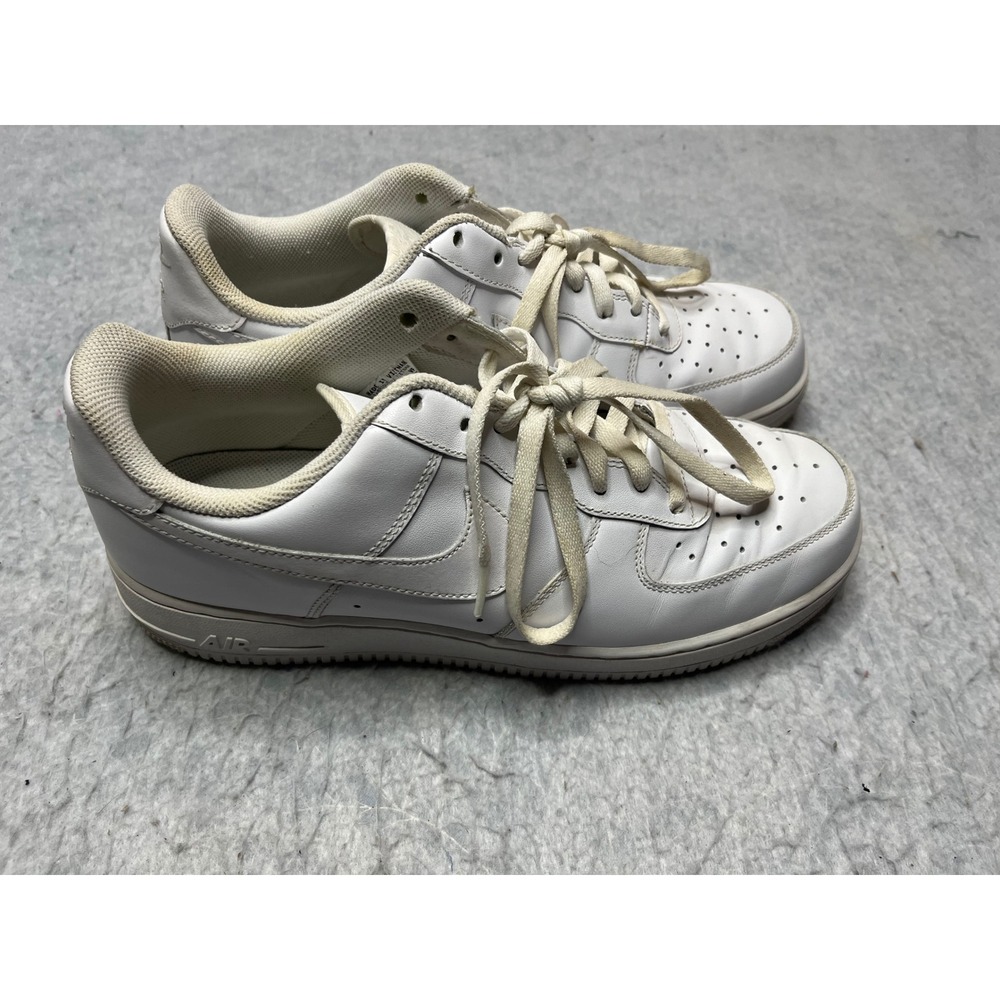 Nike Air‎ Force 1 Low White Leather Men's Sneakers Shoes Size 11